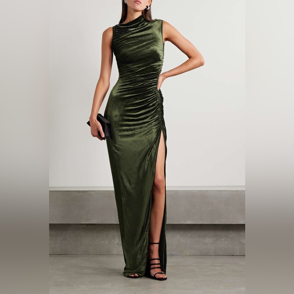 ISO Rick Owens Svita dress in green velvet